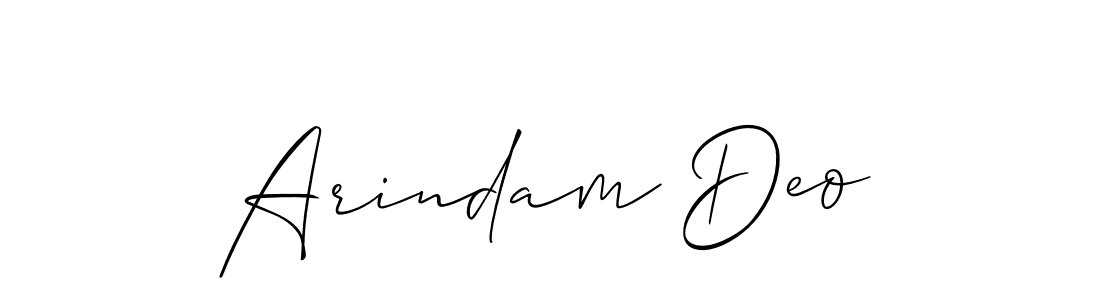 Make a beautiful signature design for name Arindam Deo. With this signature (Allison_Script) style, you can create a handwritten signature for free. Arindam Deo signature style 2 images and pictures png