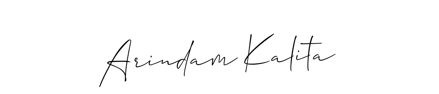The best way (Allison_Script) to make a short signature is to pick only two or three words in your name. The name Arindam Kalita include a total of six letters. For converting this name. Arindam Kalita signature style 2 images and pictures png