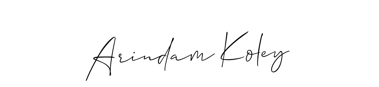 Make a short Arindam Koley signature style. Manage your documents anywhere anytime using Allison_Script. Create and add eSignatures, submit forms, share and send files easily. Arindam Koley signature style 2 images and pictures png