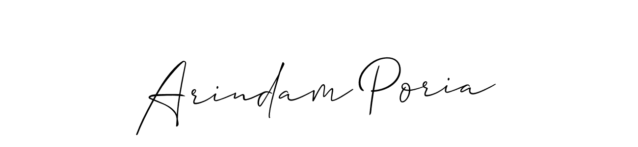 if you are searching for the best signature style for your name Arindam Poria. so please give up your signature search. here we have designed multiple signature styles  using Allison_Script. Arindam Poria signature style 2 images and pictures png