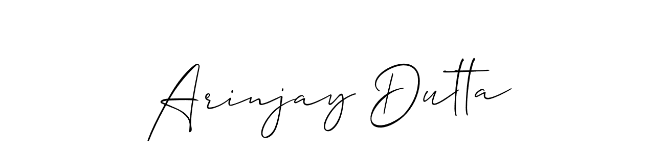 How to make Arinjay Dutta name signature. Use Allison_Script style for creating short signs online. This is the latest handwritten sign. Arinjay Dutta signature style 2 images and pictures png