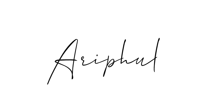 Also You can easily find your signature by using the search form. We will create Ariphul name handwritten signature images for you free of cost using Allison_Script sign style. Ariphul signature style 2 images and pictures png