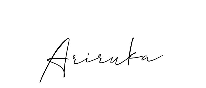 The best way (Allison_Script) to make a short signature is to pick only two or three words in your name. The name Ariruka include a total of six letters. For converting this name. Ariruka signature style 2 images and pictures png