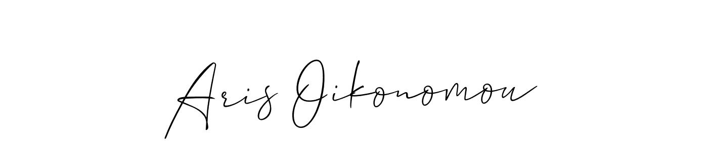 How to make Aris Oikonomou name signature. Use Allison_Script style for creating short signs online. This is the latest handwritten sign. Aris Oikonomou signature style 2 images and pictures png