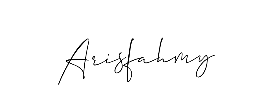 How to make Arisfahmy signature? Allison_Script is a professional autograph style. Create handwritten signature for Arisfahmy name. Arisfahmy signature style 2 images and pictures png
