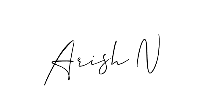 Make a short Arish N signature style. Manage your documents anywhere anytime using Allison_Script. Create and add eSignatures, submit forms, share and send files easily. Arish N signature style 2 images and pictures png