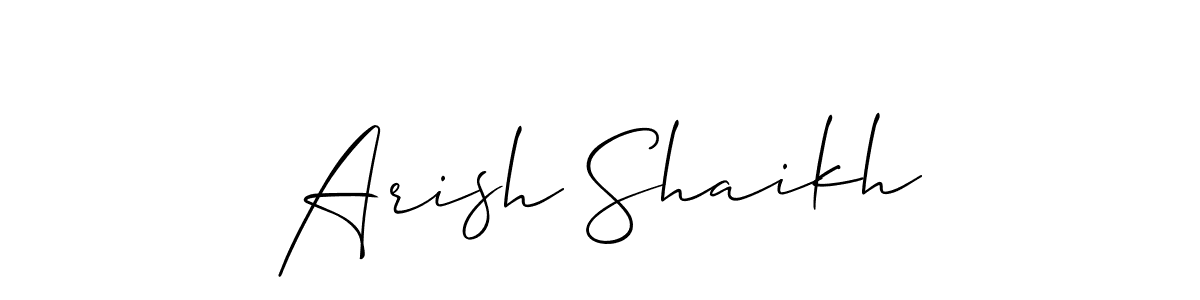 How to make Arish Shaikh signature? Allison_Script is a professional autograph style. Create handwritten signature for Arish Shaikh name. Arish Shaikh signature style 2 images and pictures png