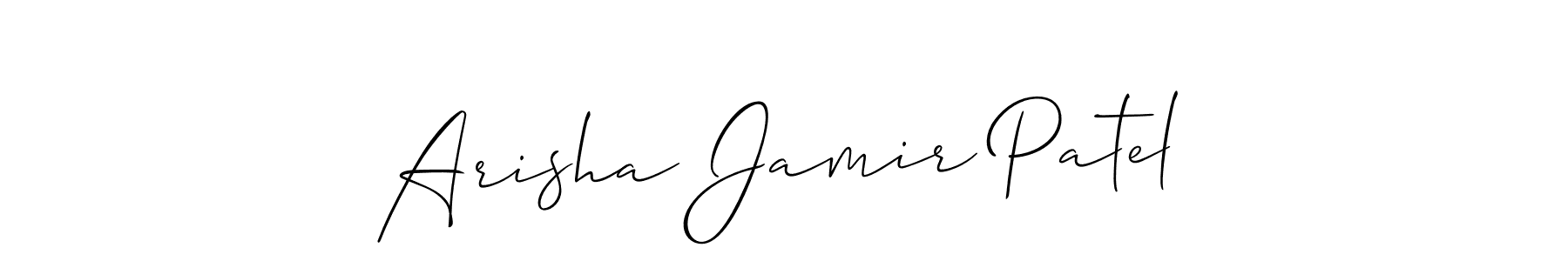Similarly Allison_Script is the best handwritten signature design. Signature creator online .You can use it as an online autograph creator for name Arisha Jamir Patel. Arisha Jamir Patel signature style 2 images and pictures png