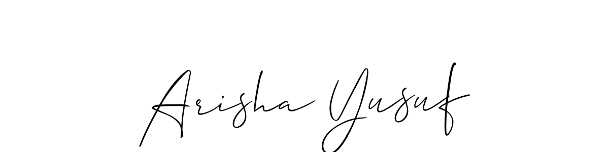 Similarly Allison_Script is the best handwritten signature design. Signature creator online .You can use it as an online autograph creator for name Arisha Yusuf. Arisha Yusuf signature style 2 images and pictures png