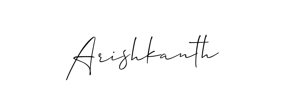 It looks lik you need a new signature style for name Arishkanth. Design unique handwritten (Allison_Script) signature with our free signature maker in just a few clicks. Arishkanth signature style 2 images and pictures png