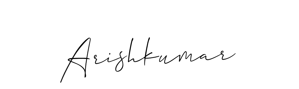 How to make Arishkumar name signature. Use Allison_Script style for creating short signs online. This is the latest handwritten sign. Arishkumar signature style 2 images and pictures png