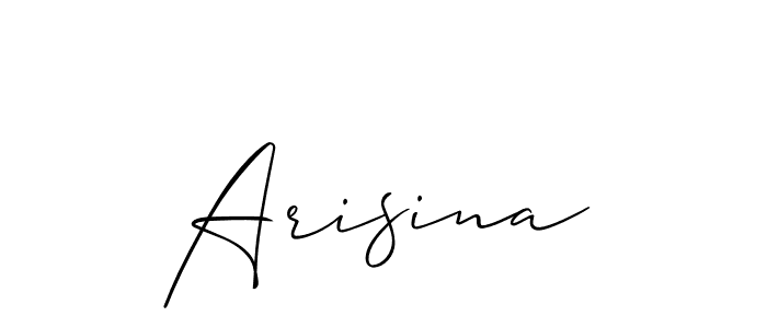 Make a beautiful signature design for name Arisina. With this signature (Allison_Script) style, you can create a handwritten signature for free. Arisina signature style 2 images and pictures png