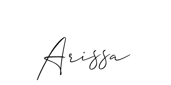 Create a beautiful signature design for name Arissa. With this signature (Allison_Script) fonts, you can make a handwritten signature for free. Arissa signature style 2 images and pictures png