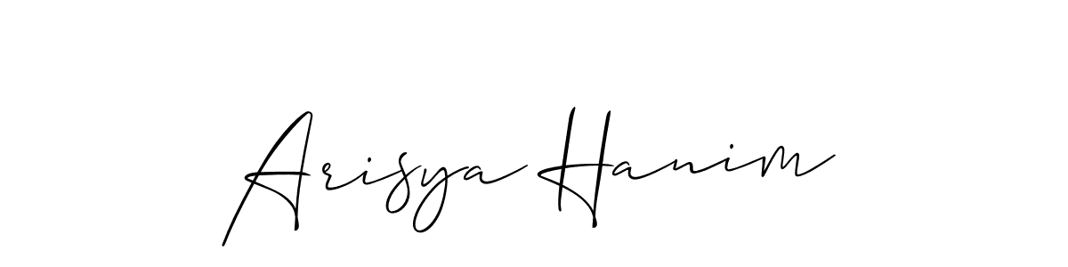 Also You can easily find your signature by using the search form. We will create Arisya Hanim name handwritten signature images for you free of cost using Allison_Script sign style. Arisya Hanim signature style 2 images and pictures png