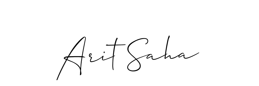 How to make Arit Saha name signature. Use Allison_Script style for creating short signs online. This is the latest handwritten sign. Arit Saha signature style 2 images and pictures png