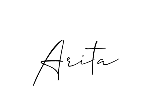 Similarly Allison_Script is the best handwritten signature design. Signature creator online .You can use it as an online autograph creator for name Arita. Arita signature style 2 images and pictures png