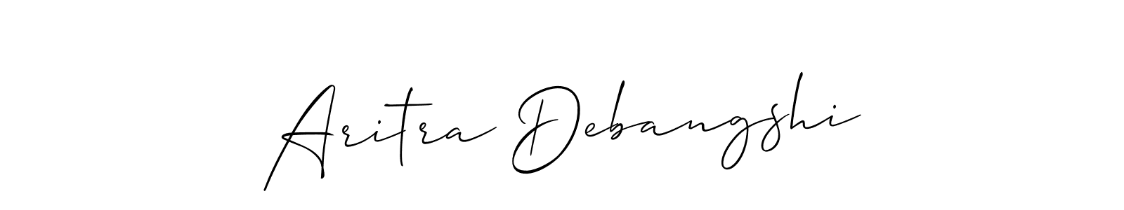 You should practise on your own different ways (Allison_Script) to write your name (Aritra Debangshi) in signature. don't let someone else do it for you. Aritra Debangshi signature style 2 images and pictures png