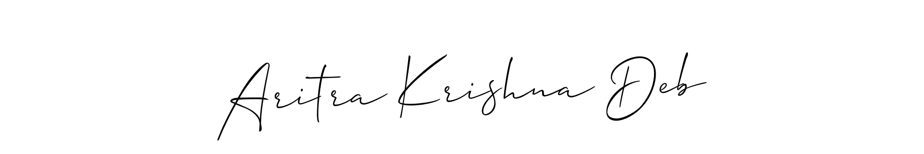 Also You can easily find your signature by using the search form. We will create Aritra Krishna Deb name handwritten signature images for you free of cost using Allison_Script sign style. Aritra Krishna Deb signature style 2 images and pictures png