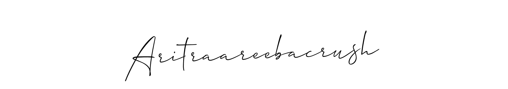 How to make Aritraareebacrush name signature. Use Allison_Script style for creating short signs online. This is the latest handwritten sign. Aritraareebacrush signature style 2 images and pictures png