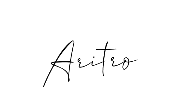 Use a signature maker to create a handwritten signature online. With this signature software, you can design (Allison_Script) your own signature for name Aritro. Aritro signature style 2 images and pictures png