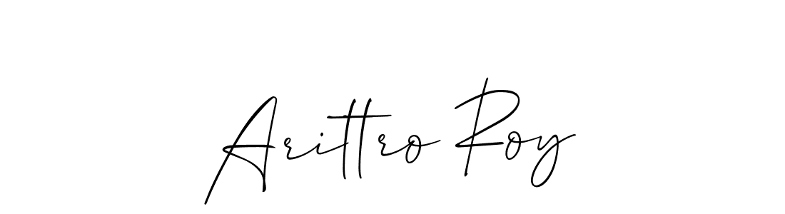 Similarly Allison_Script is the best handwritten signature design. Signature creator online .You can use it as an online autograph creator for name Arittro Roy. Arittro Roy signature style 2 images and pictures png