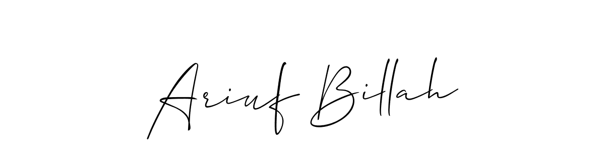 Allison_Script is a professional signature style that is perfect for those who want to add a touch of class to their signature. It is also a great choice for those who want to make their signature more unique. Get Ariuf Billah name to fancy signature for free. Ariuf Billah signature style 2 images and pictures png