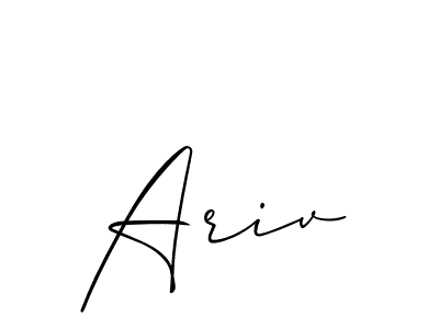 Design your own signature with our free online signature maker. With this signature software, you can create a handwritten (Allison_Script) signature for name Ariv. Ariv signature style 2 images and pictures png