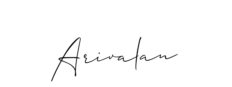Make a beautiful signature design for name Arivalan. With this signature (Allison_Script) style, you can create a handwritten signature for free. Arivalan signature style 2 images and pictures png
