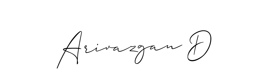 Similarly Allison_Script is the best handwritten signature design. Signature creator online .You can use it as an online autograph creator for name Arivazgan D. Arivazgan D signature style 2 images and pictures png