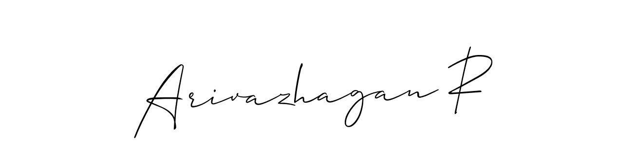 Arivazhagan R stylish signature style. Best Handwritten Sign (Allison_Script) for my name. Handwritten Signature Collection Ideas for my name Arivazhagan R. Arivazhagan R signature style 2 images and pictures png