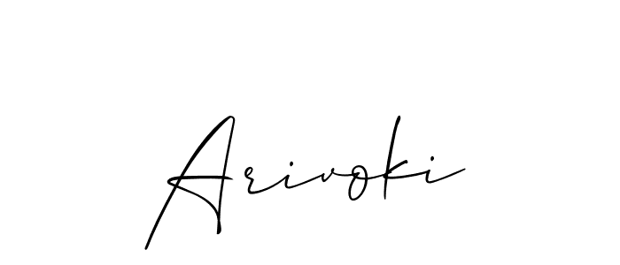 You can use this online signature creator to create a handwritten signature for the name Arivoki. This is the best online autograph maker. Arivoki signature style 2 images and pictures png