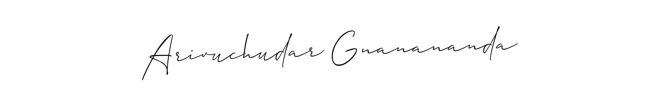 Arivuchudar Gnanananda stylish signature style. Best Handwritten Sign (Allison_Script) for my name. Handwritten Signature Collection Ideas for my name Arivuchudar Gnanananda. Arivuchudar Gnanananda signature style 2 images and pictures png