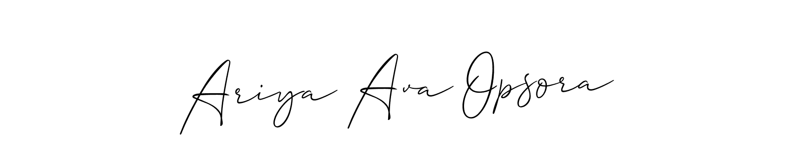 Check out images of Autograph of Ariya Ava Opsora name. Actor Ariya Ava Opsora Signature Style. Allison_Script is a professional sign style online. Ariya Ava Opsora signature style 2 images and pictures png