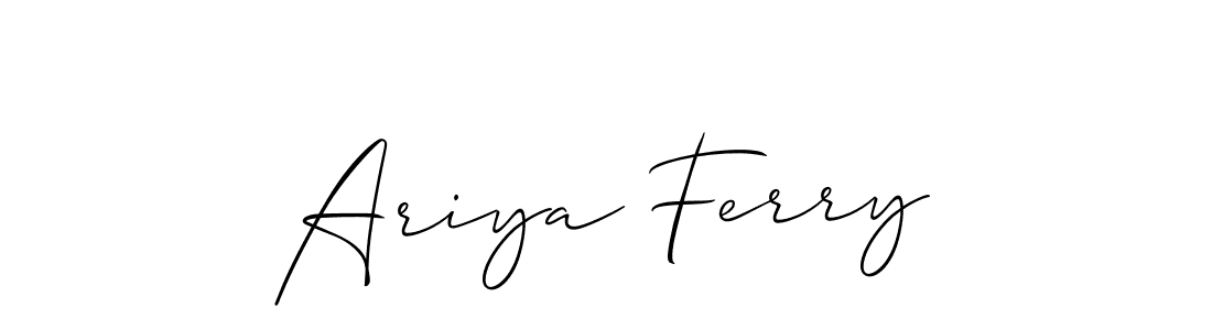 You should practise on your own different ways (Allison_Script) to write your name (Ariya Ferry) in signature. don't let someone else do it for you. Ariya Ferry signature style 2 images and pictures png
