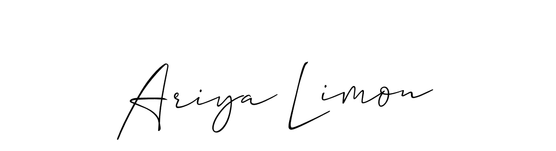 Similarly Allison_Script is the best handwritten signature design. Signature creator online .You can use it as an online autograph creator for name Ariya Limon. Ariya Limon signature style 2 images and pictures png