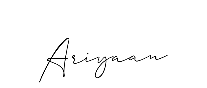 Create a beautiful signature design for name Ariyaan. With this signature (Allison_Script) fonts, you can make a handwritten signature for free. Ariyaan signature style 2 images and pictures png