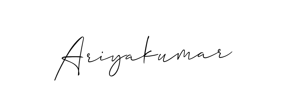 Also You can easily find your signature by using the search form. We will create Ariyakumar name handwritten signature images for you free of cost using Allison_Script sign style. Ariyakumar signature style 2 images and pictures png