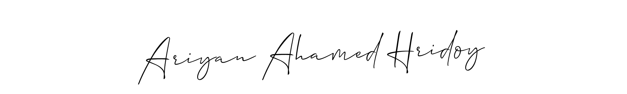 Also we have Ariyan Ahamed Hridoy name is the best signature style. Create professional handwritten signature collection using Allison_Script autograph style. Ariyan Ahamed Hridoy signature style 2 images and pictures png