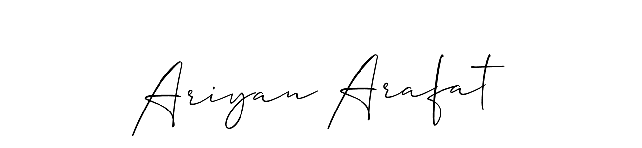 Also we have Ariyan Arafat name is the best signature style. Create professional handwritten signature collection using Allison_Script autograph style. Ariyan Arafat signature style 2 images and pictures png
