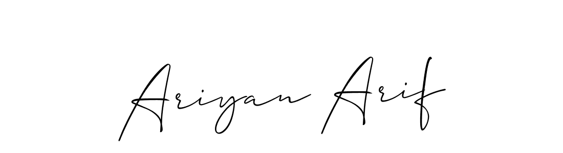 if you are searching for the best signature style for your name Ariyan Arif. so please give up your signature search. here we have designed multiple signature styles  using Allison_Script. Ariyan Arif signature style 2 images and pictures png