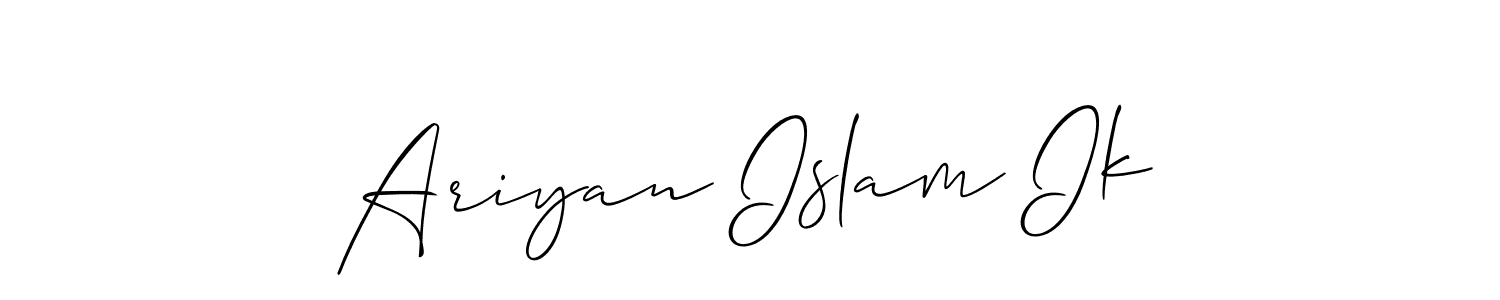 Also You can easily find your signature by using the search form. We will create Ariyan Islam Ik name handwritten signature images for you free of cost using Allison_Script sign style. Ariyan Islam Ik signature style 2 images and pictures png