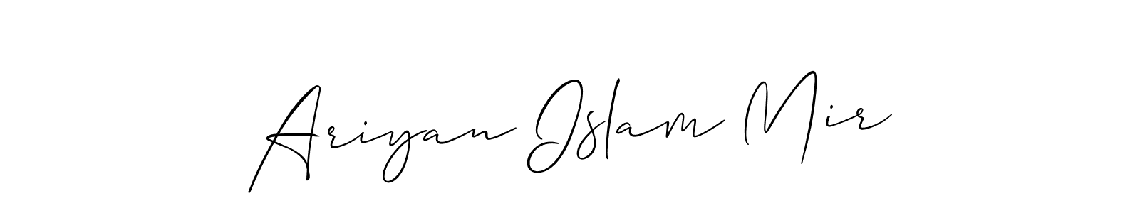 Create a beautiful signature design for name Ariyan Islam Mir. With this signature (Allison_Script) fonts, you can make a handwritten signature for free. Ariyan Islam Mir signature style 2 images and pictures png