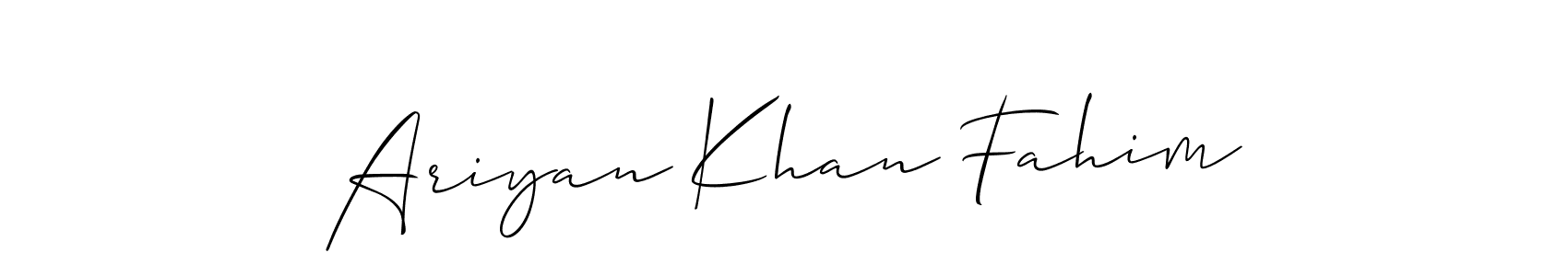 Create a beautiful signature design for name Ariyan Khan Fahim. With this signature (Allison_Script) fonts, you can make a handwritten signature for free. Ariyan Khan Fahim signature style 2 images and pictures png
