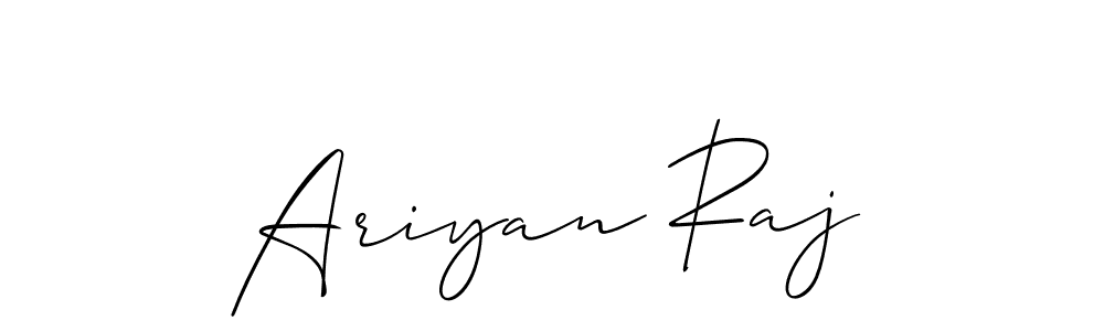 How to make Ariyan Raj name signature. Use Allison_Script style for creating short signs online. This is the latest handwritten sign. Ariyan Raj signature style 2 images and pictures png