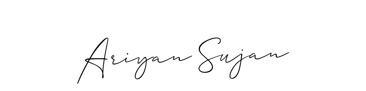Ariyan Sujan stylish signature style. Best Handwritten Sign (Allison_Script) for my name. Handwritten Signature Collection Ideas for my name Ariyan Sujan. Ariyan Sujan signature style 2 images and pictures png