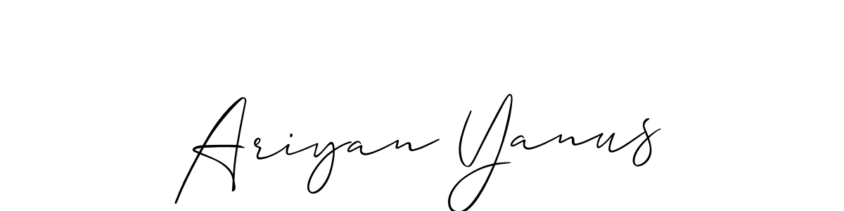 How to make Ariyan Yanus signature? Allison_Script is a professional autograph style. Create handwritten signature for Ariyan Yanus name. Ariyan Yanus signature style 2 images and pictures png