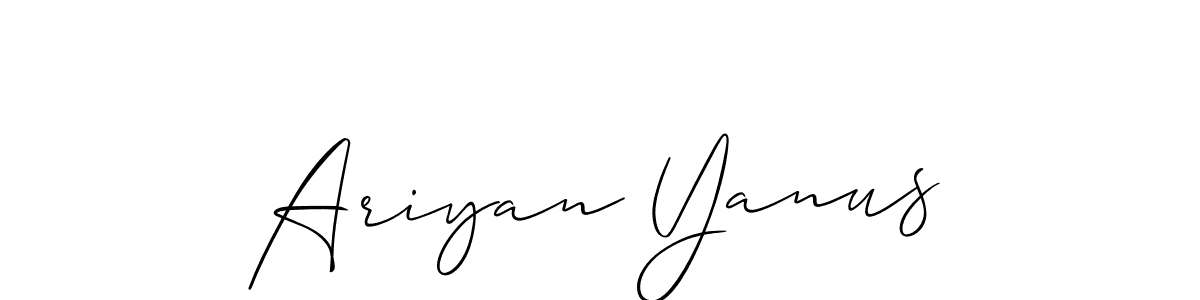 Also we have Ariyan Yanus name is the best signature style. Create professional handwritten signature collection using Allison_Script autograph style. Ariyan Yanus signature style 2 images and pictures png