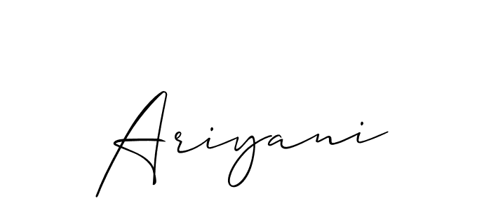 Make a beautiful signature design for name Ariyani. With this signature (Allison_Script) style, you can create a handwritten signature for free. Ariyani signature style 2 images and pictures png