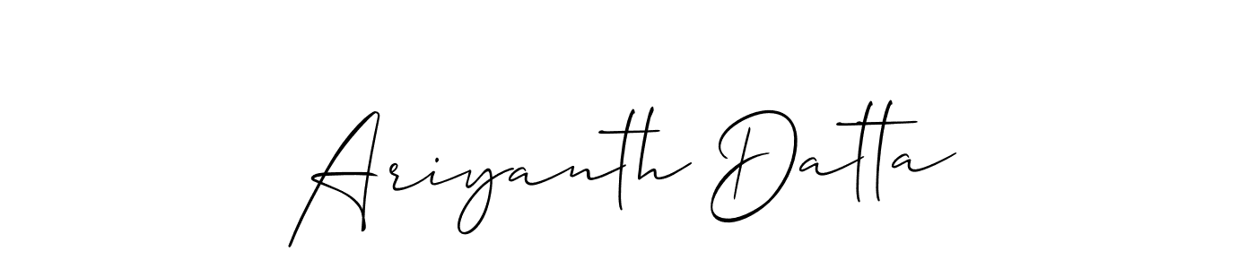 Create a beautiful signature design for name Ariyanth Datta. With this signature (Allison_Script) fonts, you can make a handwritten signature for free. Ariyanth Datta signature style 2 images and pictures png