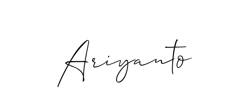 Also You can easily find your signature by using the search form. We will create Ariyanto name handwritten signature images for you free of cost using Allison_Script sign style. Ariyanto signature style 2 images and pictures png